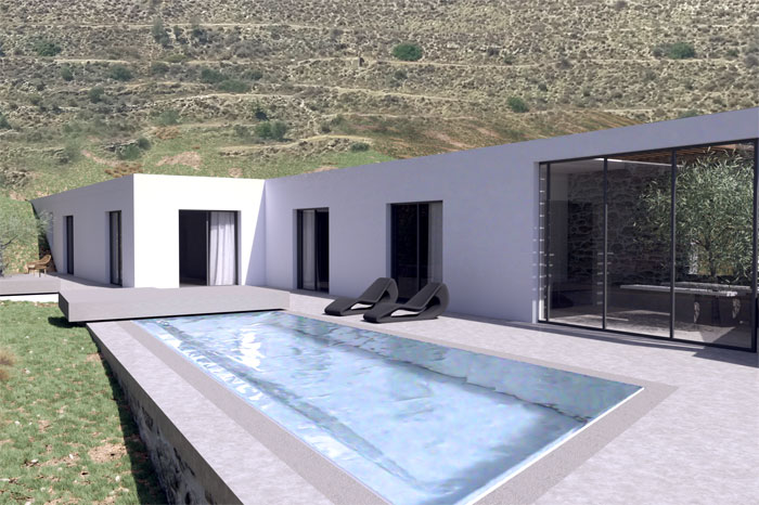 An exceptional Design & Architecture work with a Residence at the country side with Pool